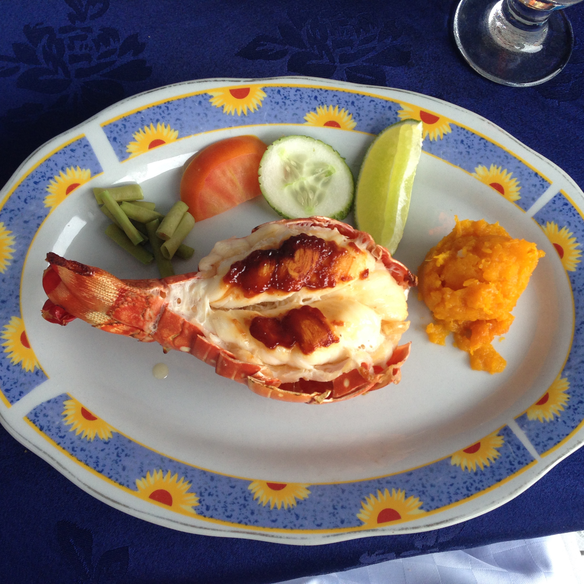 Grilled Lobster, salad and pumpkin at La Casona Del Arte