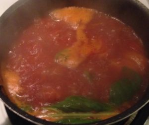 Simmering Homemade Tomato Sauce